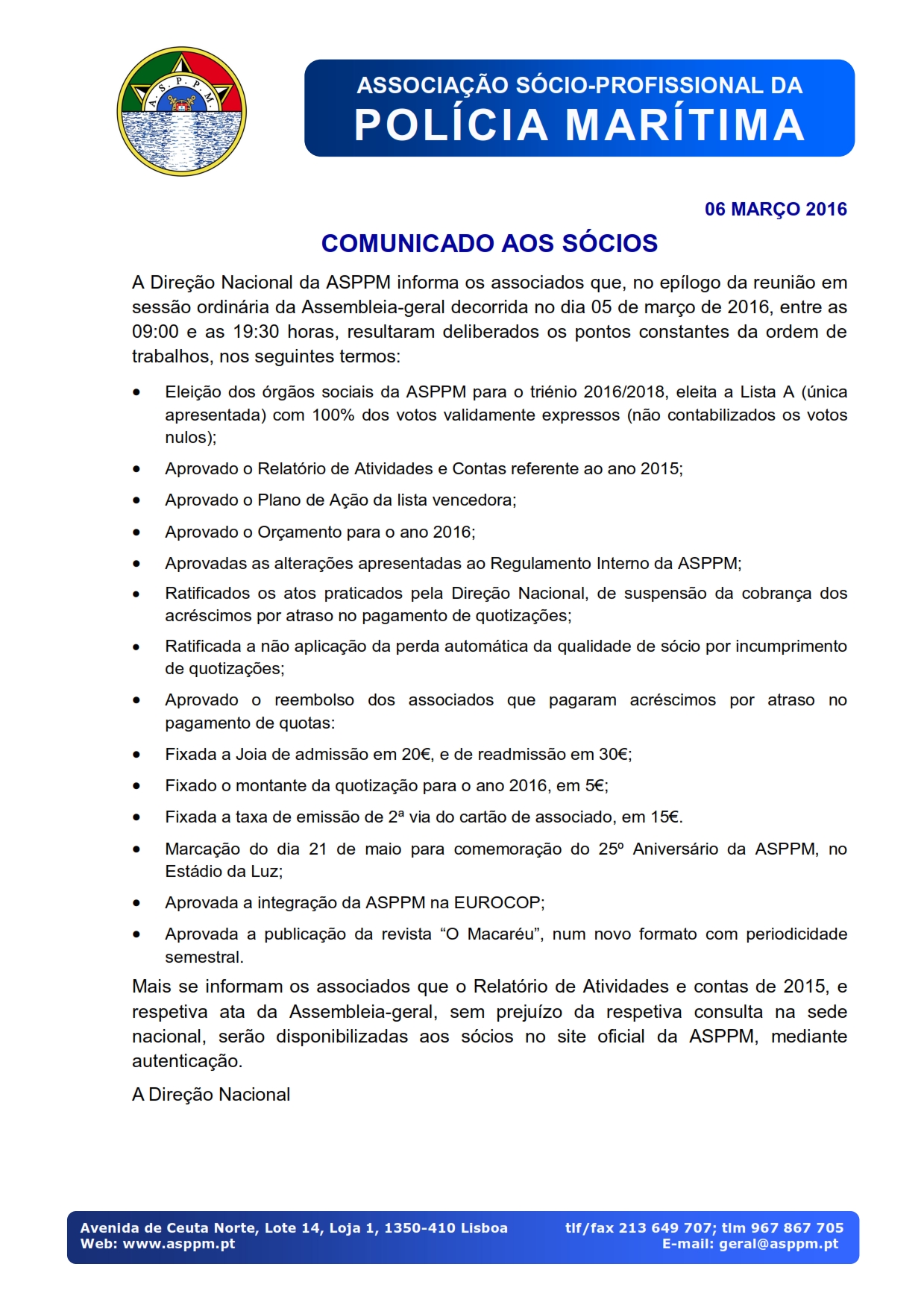Comunicado Socios 6MAR16 001